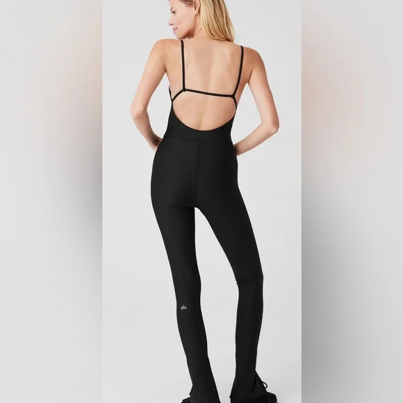 Alo Yoga Airlift Disco Daze Onesie Black - Picture 2 of 7